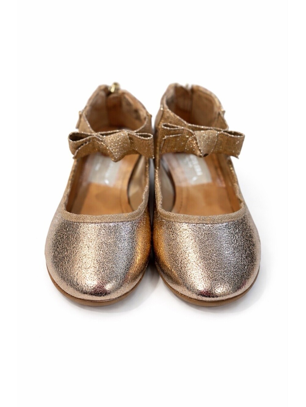Kenneth Cole Sandals Gold New York Girls Toddler Size 7 Bow Glitter Strap NIB